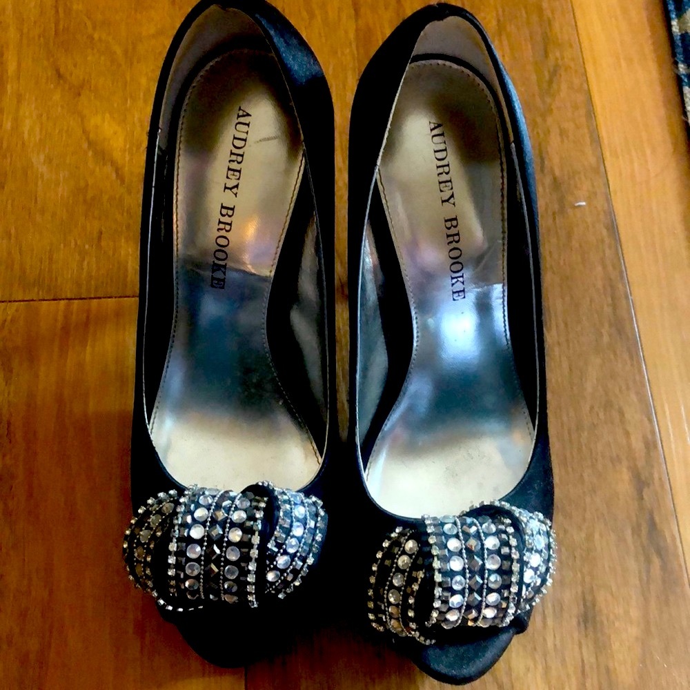 Audrey Brooke peep toe platforms